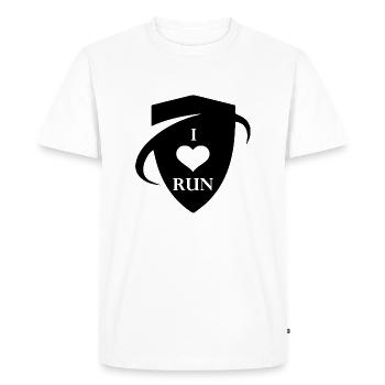 Triathlon Natation Vélo Course Marathon - T-shirt Premium bio Homme - blanc - Devant - Nico (187cm)