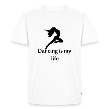 Dancing Dance Music - Men's Premium Organic T-Shirt - white - Front - Nico (187cm)