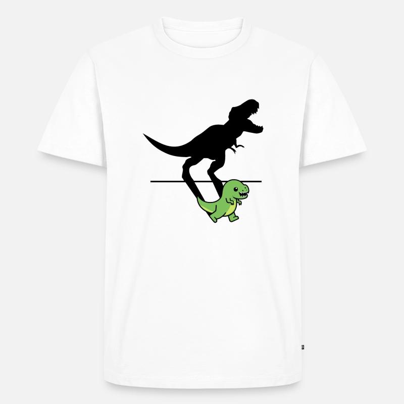 Trex mit Schatten - Männer Premium Bio T-Shirt - Weiß