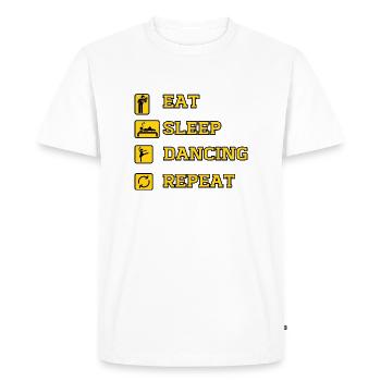 Eat Dancing Repeat - T-shirt Premium bio Homme - blanc - Devant - Nico (187cm)