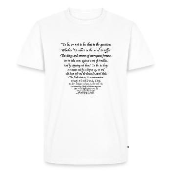 To Be, Or Not To Be 02 (Black Text) - Men's Premium Organic T-Shirt - white - Front - Nico (187cm)