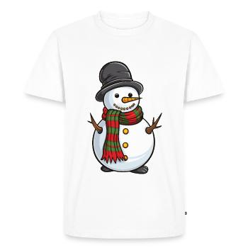 Snowman Comic - Men's Premium Organic T-Shirt - white - Front - Nico (187cm)