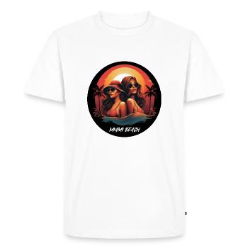 Miami Beach Vie Mode De Vie Filles Coucher De Soleil - T-shirt Premium bio Homme - blanc - Devant - Nico (187cm)