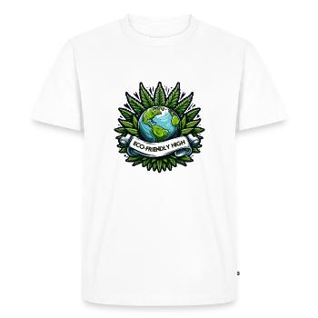 « Effet écologique » : T-shirt Earth & Cannabis Unity - T-shirt Premium bio Homme - blanc - Devant - Nico (187cm)