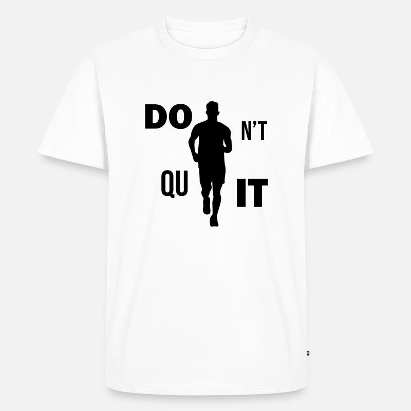 Marathon Running Jogging - Männer Premium Bio T-Shirt - Weiß