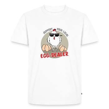 Support Your Local Egg Dealer grey - Men's Premium Organic T-Shirt - white - Front - Nico (187cm)