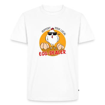 Merch for Egg Sellers - Support Your EGG Dealer - Men's Premium Organic T-Shirt - white - Front - Nico (187cm)