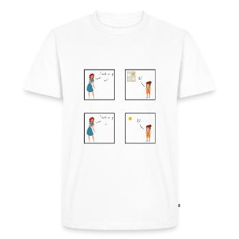 Oui | Enfant | Drôle | Tout-petit | Enfance - T-shirt Premium bio Homme - blanc - Devant - Nico (187cm)