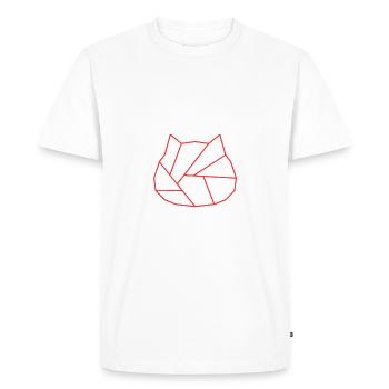 Chat | Logo | Neutre - T-shirt Premium bio Homme - blanc - Devant - Nico (187cm)