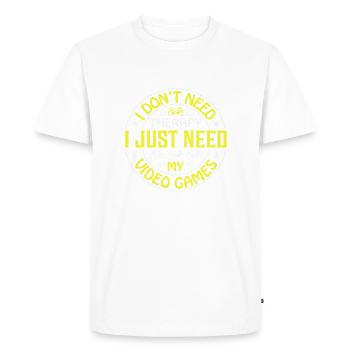 Gamer Jeu En Ligne Jeux Sur Ordinateur Arcade Neon - T-shirt Premium bio Homme - blanc - Devant - Nico (187cm)