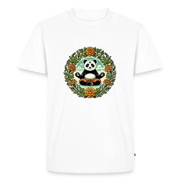Zen Panda Ours - T-shirt Premium bio Homme - blanc - Devant - Nico (187cm)