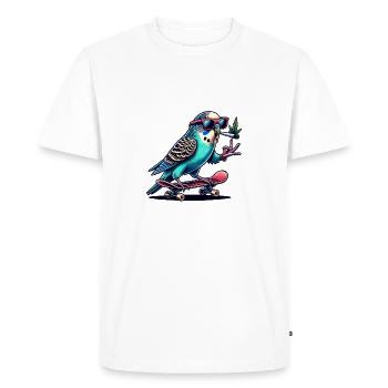 Perruche flagrante - T-shirt Premium bio Homme - blanc - Devant - Nico (187cm)