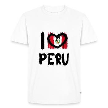 J’aime le Pérou / J’aime le Pérou Pays Pays - T-shirt Premium bio Homme - blanc - Devant - Nico (187cm)