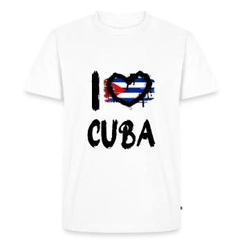 I love Cuba / I love Cuba Country Countries - Men's Premium Organic T-Shirt - white - Front - Nico (187cm)