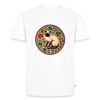 Chat siamois - T-shirt Premium bio Homme - blanc - Devant - Nico (187cm)