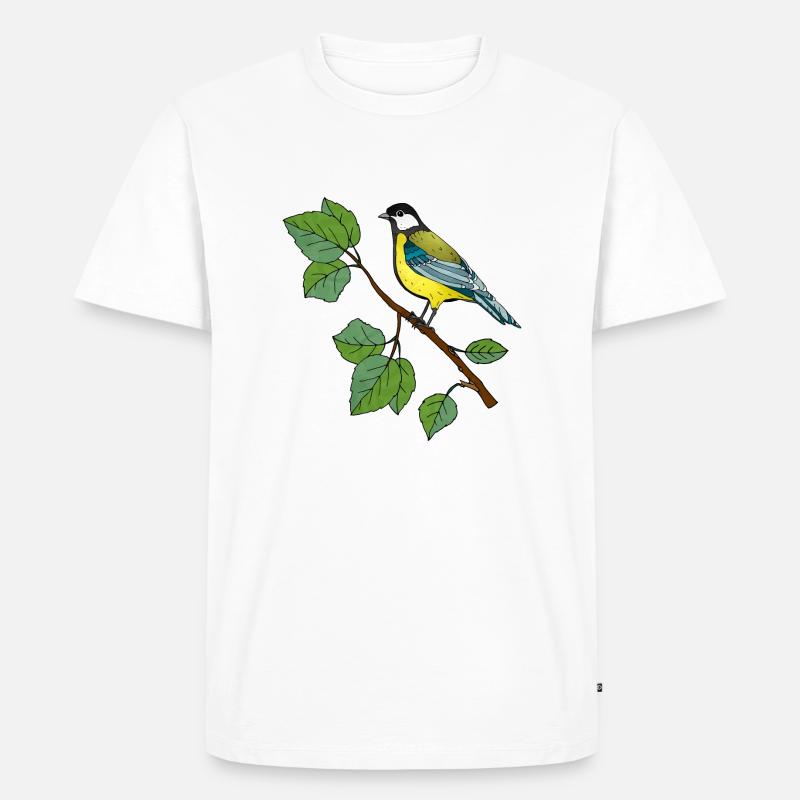 Bunter Vogel - Männer Premium Bio T-Shirt - Weiß