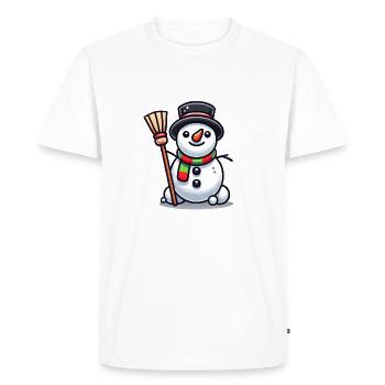 Snowman Comic - Men's Premium Organic T-Shirt - white - Front - Nico (187cm)