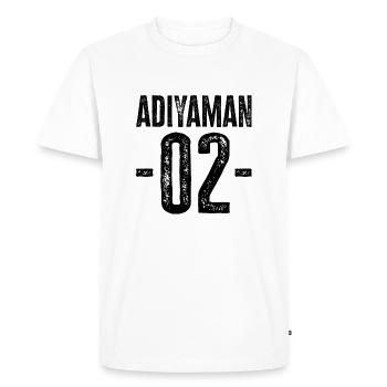 Adıyaman 02 – Fiers d’une patrie diversifiée - T-shirt Premium bio Homme - blanc - Devant - Nico (187cm)