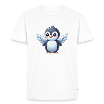 Cute Penguin Comic Angel with Wings - Men's Premium Organic T-Shirt - white - Front - Nico (187cm)