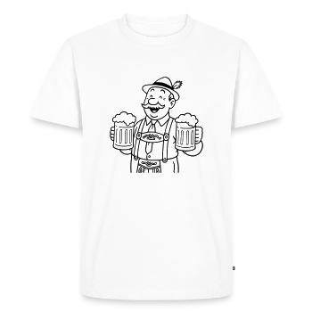 Mr Bier - Men's Premium Organic T-Shirt - white - Front - Nico (187cm)