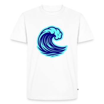Wave Ocean - Men's Premium Organic T-Shirt - white - Front - Nico (187cm)