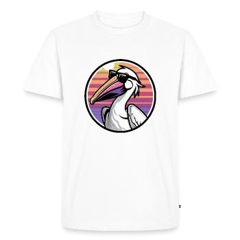 Pélican oiseau bande dessinée cool - T-shirt Premium bio Homme - blanc - Devant - Nico (187cm)