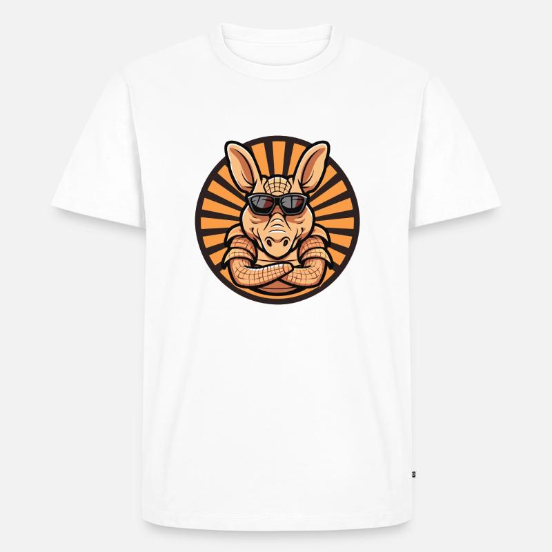 Gürteltier Cool Comic - Männer Premium Bio T-Shirt - Weiß