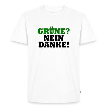 grüne nein danke - Männer Premium Bio T-Shirt - Weiß - Vorne - Nico (187cm)