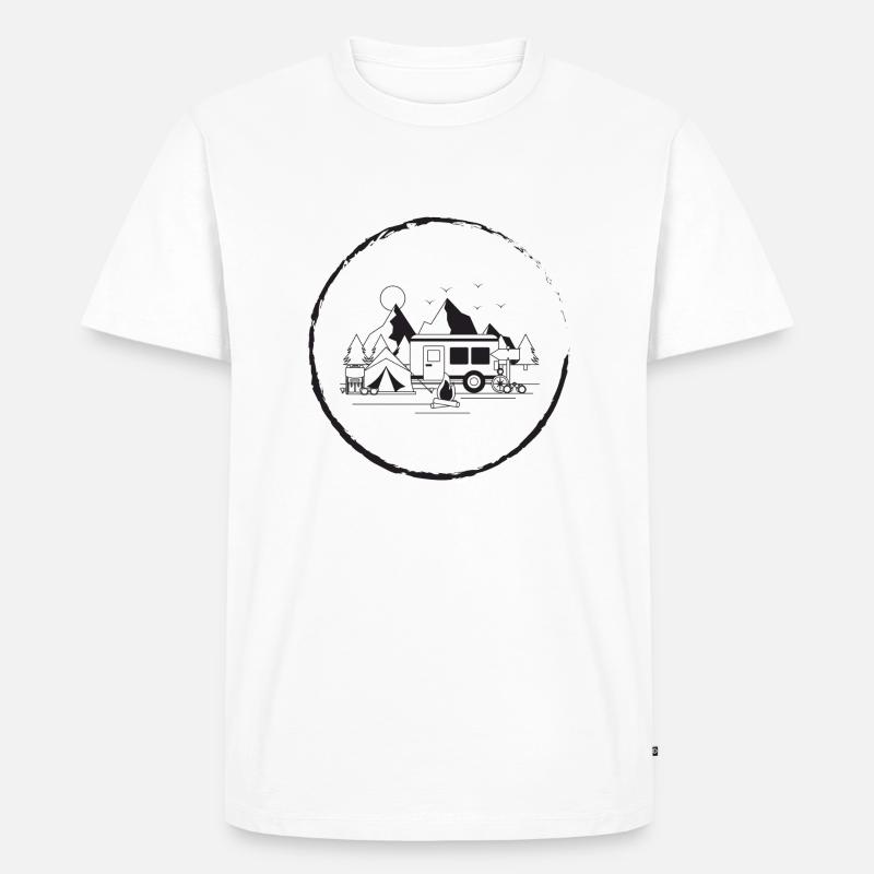 Camping - Männer Premium Bio T-Shirt - Weiß