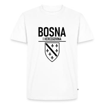 Bosna I Hercegovina Home Coat of Arms - Men's Premium Organic T-Shirt - white - Front - Nico (187cm)