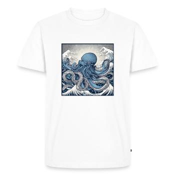 Poulpe Kanagawa - T-shirt Premium bio Homme - blanc - Devant - Nico (187cm)