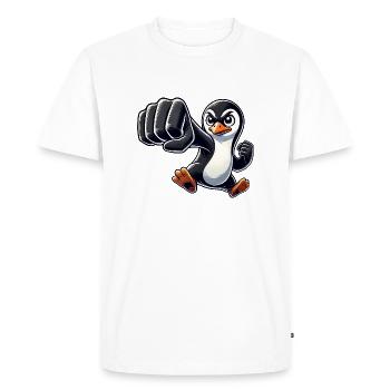 Cool Pingouin Poing Karaté Pingouin Dessin animé - T-shirt Premium bio Homme - blanc - Devant - Nico (187cm)