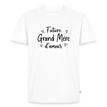 Future Grandma Love Gift Grandma in the Making - Men's Premium Organic T-Shirt - white - Front - Nico (187cm)