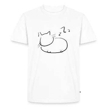 sleeping cat animal symbol good night - Men's Premium Organic T-Shirt - white - Front - Nico (187cm)