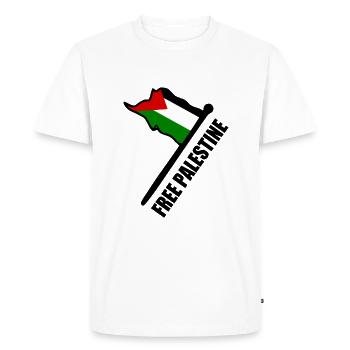 Free palestine - T-shirt Premium bio Homme - blanc - Devant - Nico (187cm)