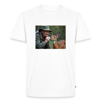 FORESTER alimente BAMBI - T-shirt Premium bio Homme - blanc - Devant - Nico (187cm)