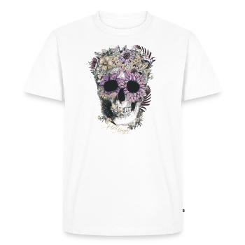 Flower skull - Men's Premium Organic T-Shirt - white - Front - Nico (187cm)