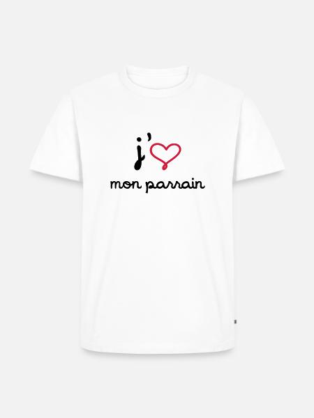 J'aime mon parrain - T-shirt Premium bio Homme - blanc