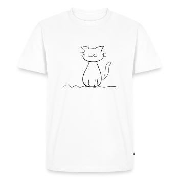 ligne de chat symbole d’animal de compagnie roi amour animal - T-shirt Premium bio Homme - blanc - Devant - Nico (187cm)