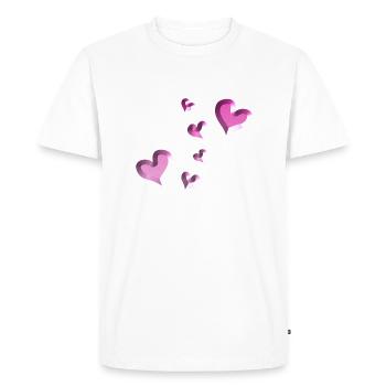 pink heart pattern glitter - Men's Premium Organic T-Shirt - white - Front - Nico (187cm)