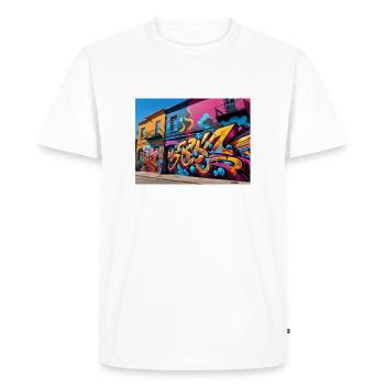 urban street - Men's Premium Organic T-Shirt - white - Front - Nico (187cm)