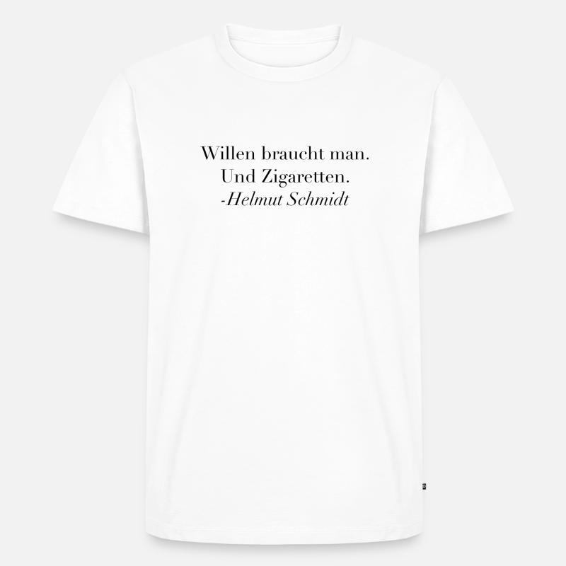 Helmut Schmidt Zitat - Männer Premium Bio T-Shirt - Weiß