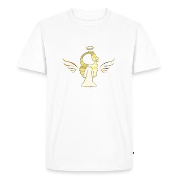 Angel Girl Wing Gold Glitter Symbol - Men's Premium Organic T-Shirt - white - Front - Nico (187cm)