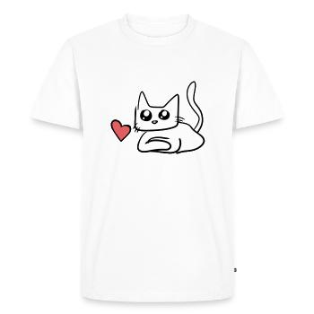 Symbole de cœur de chat Doux - T-shirt Premium bio Homme - blanc - Devant - Nico (187cm)