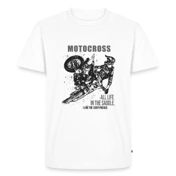 Motocross moto coss motos bikers - T-shirt Premium bio Homme - blanc - Devant - Nico (187cm)