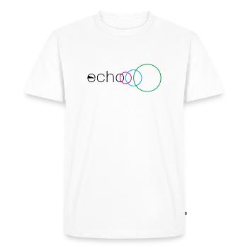 Echo logo with 4 colors - Men's Premium Organic T-Shirt - white - Front - Nico (187cm)