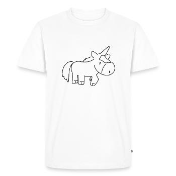 Licorne Symbole Animal Dessin Animé Fantaisie - T-shirt Premium bio Homme - blanc - Devant - Nico (187cm)