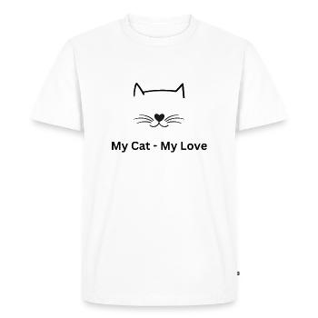 Mon chat mon amour - T-shirt Premium bio Homme - blanc - Devant - Nico (187cm)