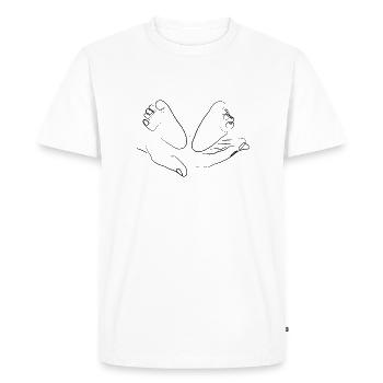 Baby feet lineart - Men's Premium Organic T-Shirt - white - Front - Nico (187cm)