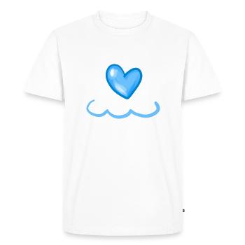 Coeur Bleu Symbole Forme Amour - T-shirt Premium bio Homme - blanc - Devant - Nico (187cm)